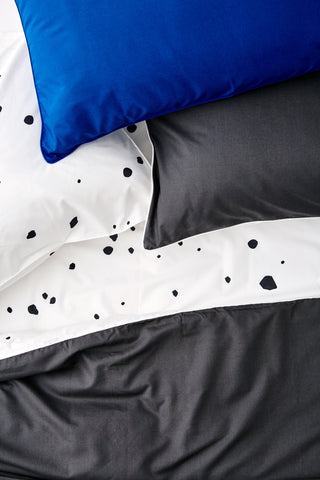 Printed grey and white spotty bed linen - Tencel duvet set