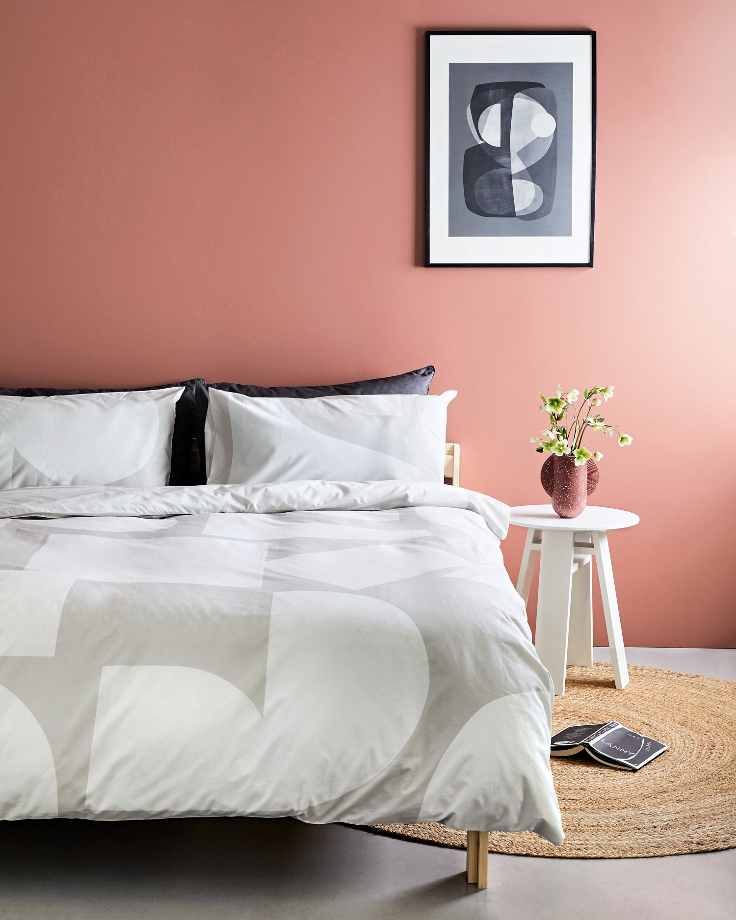 Grey Printed Tencel Cotton Bedding Set Undercover