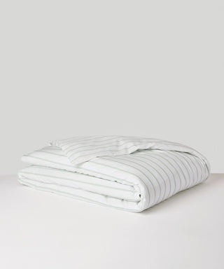 Sage Grey Stripe duvet cover