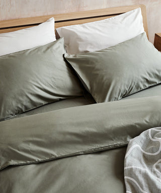 Moss tencel cotton fabric detail