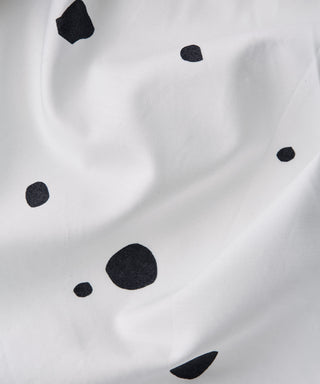 Printed grey and white spotty bed linen - Tencel fitted sheet