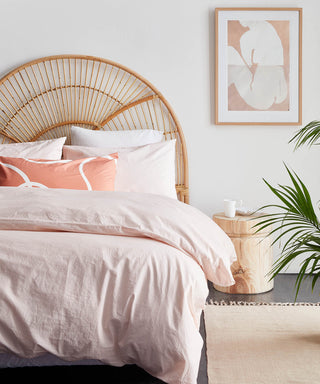 light pink bed linen - organic cotton duvet set