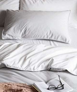 white and light grey duvet cover tencel cotton.