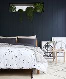Printed grey and white spotty bed linen - Tencel duvet set