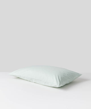 light green bed linen - organic cotton pillowcase