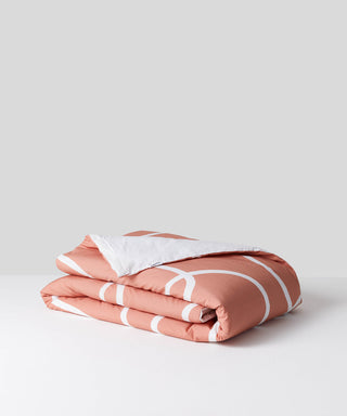 terracotta print minimalist pattern organic cotton duvet cover 