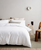 White bed linen tencel minimalist bedroom